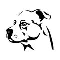 Dog face breed Labrador. Black linear silhouette on a white background. Logo dog retriever head Royalty Free Stock Photo