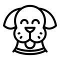 Dog face icon outline vector. Walk pet