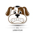 Dog Face Touchy Logo And White Background