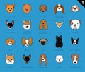 Dog Faces Stroke Icon Cartoon