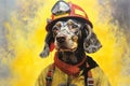 dog firefighter. Royalty Free Stock Photo