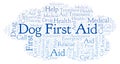 Dog First Aid word cloud, made with text only. Royalty Free Stock Photo
