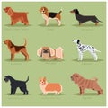 Dog flat icons set Royalty Free Stock Photo