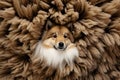 Dog with fluffy fur texture in the background Royalty Free Stock Photo