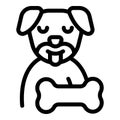 Dog food bone icon outline vector. Pet restaurant Royalty Free Stock Photo