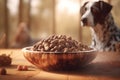 Dog food bowl dry. Generate Ai Royalty Free Stock Photo