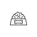 Dog food bowl line icon