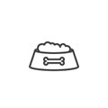 Dog food bowl line icon