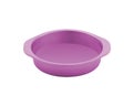 Dog food bowl pink isolated on white