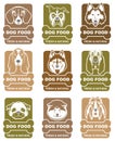 Dog food labels set