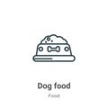 Dog food outline vector icon. Thin line black dog food icon, flat vector simple element illustration from editable food concept Royalty Free Stock Photo
