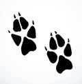 Dog foot print. Vector drawing Royalty Free Stock Photo