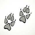 Dog foot print. Vector drawing Royalty Free Stock Photo