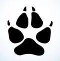 Dog foot print. Vector drawing Royalty Free Stock Photo