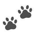 Dog footprint icon isolated on white background; Paws vector illustration