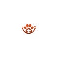 Dog footprint logo Community icon design concept Royalty Free Stock Photo