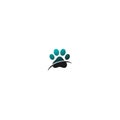 Dog footprint logo icon design concept Royalty Free Stock Photo