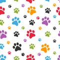 Dog Footprints Seamless Pattern