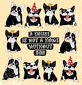 Dog French group bulldog vintage home sign frame color poster.