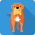 Dog French Mastiff icon flat design