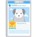 Dog friend search online service vector icon Royalty Free Stock Photo