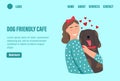 Dog Friendly cafe landing page vector template