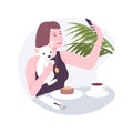 Dog-friendly restaurant isolated cartoon vector illustrations.