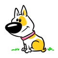 Dog funny animal minimalism character cartoon illustration