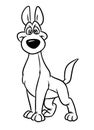 Dog funny smile animal character cartoon illustration coloring page