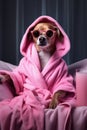 Dog funny towel pet puppy cute shampoo shower care clean grooming animal Royalty Free Stock Photo