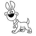 Dog funny walking animal character cartoon illustration coloring page