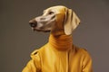 concept dog colourful stylish fashion animal latex funny pet art. Generative AI.