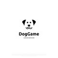 dog game logo design creative, dog face combine with game controller logo concept