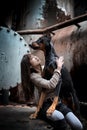 Dog and girl Royalty Free Stock Photo