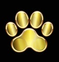 Dog gold foot print icon logo Royalty Free Stock Photo