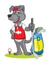Dog Golfer Cartoon