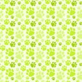 Dog Green Footprints Seamless Pattern Royalty Free Stock Photo