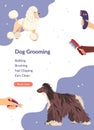 Dog grooming card template vector illustration