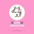 Dog grooming vector.