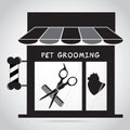 Dog grooming salon icon. Pet beauty salon logo illustration
