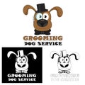 Dog grooming. Dog service icon for salons and pet hairdressers.