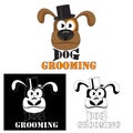 Dog grooming. Dog service logo for salons and pet hairdressers. Royalty Free Stock Photo