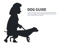 Dog Guide Silhouette Old Woman Holding Pet Vector