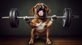 dog in gym generated by AI tool Royalty Free Stock Photo