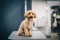 Dog haircut in salon. Pet care. Royalty Free Stock Photo