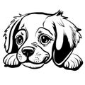 Dog hand draw digital illustration