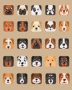 Dog Head Cartoons Design Cube Vector