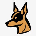 Dog head icon. Flat style. Cartoon dog face. Vector illustration isolated on white. Royalty Free Stock Photo