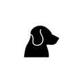 Dog Head, Labrador Retriever Face, Pet. Flat Vector Icon illustration. Simple black symbol on white background. Dog Head, Labrador Royalty Free Stock Photo