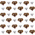 Dog Head and Pulls Out its Tongue Cute Illustration, Cartoon Funny Character, Pattern Wallpaper